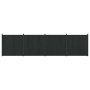 Pannello di Recinzione 4 pcs WPC e Alluminio Nero