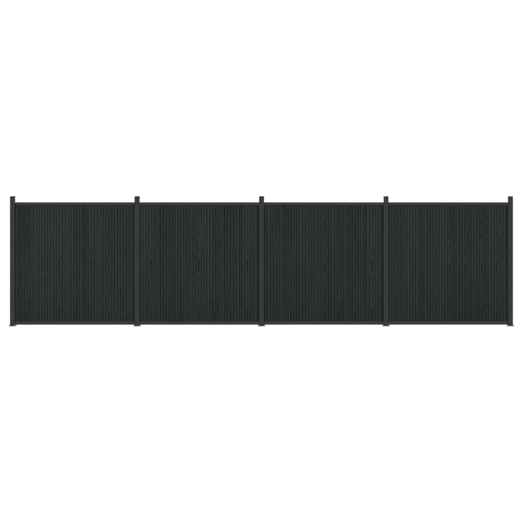 Pannello di Recinzione 4 pcs WPC e Alluminio Nero