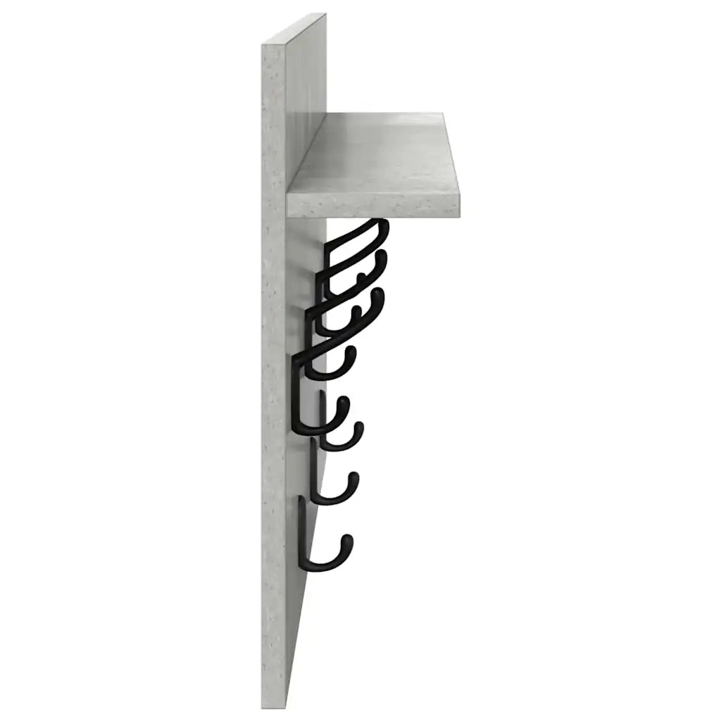 Appendiabiti a muro A parete Grigio cemento 60 x 40 x 12 cm 874430
