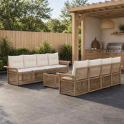 Set Divano da Giardino 9 pz Beige polyrattan 3434775