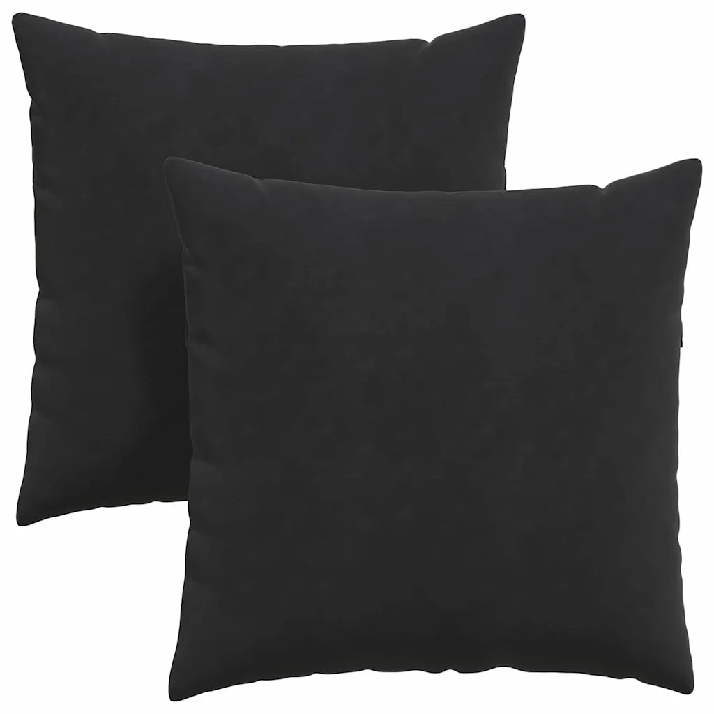 Cuscini da Divano 2 pcs Nero 80 x 80 cm Tessuto in Cords 42014063