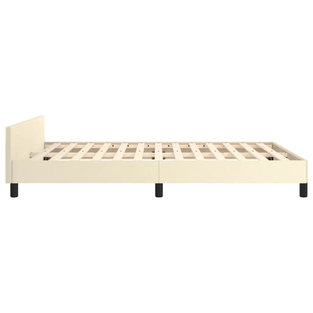 Giroletto con Testiera Crema 140x190 cm in Similpelle