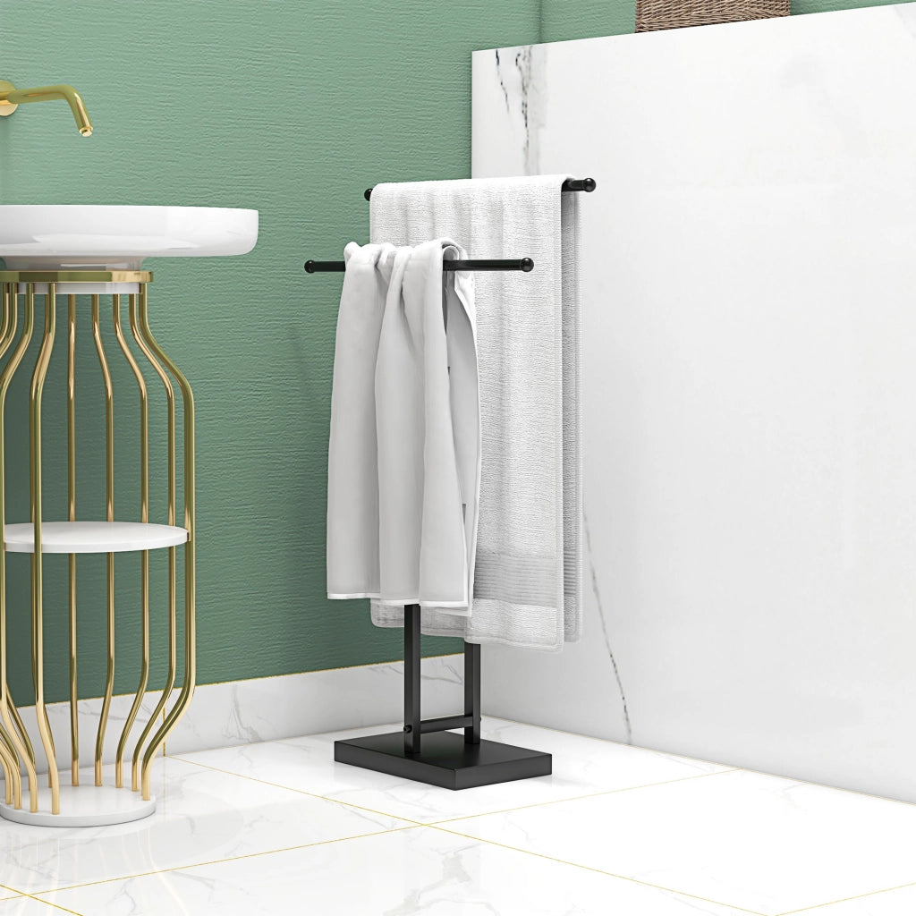 Portasciugamani con ripiani ¨C Minimal ¨C Nero 50x18.5x85 cm