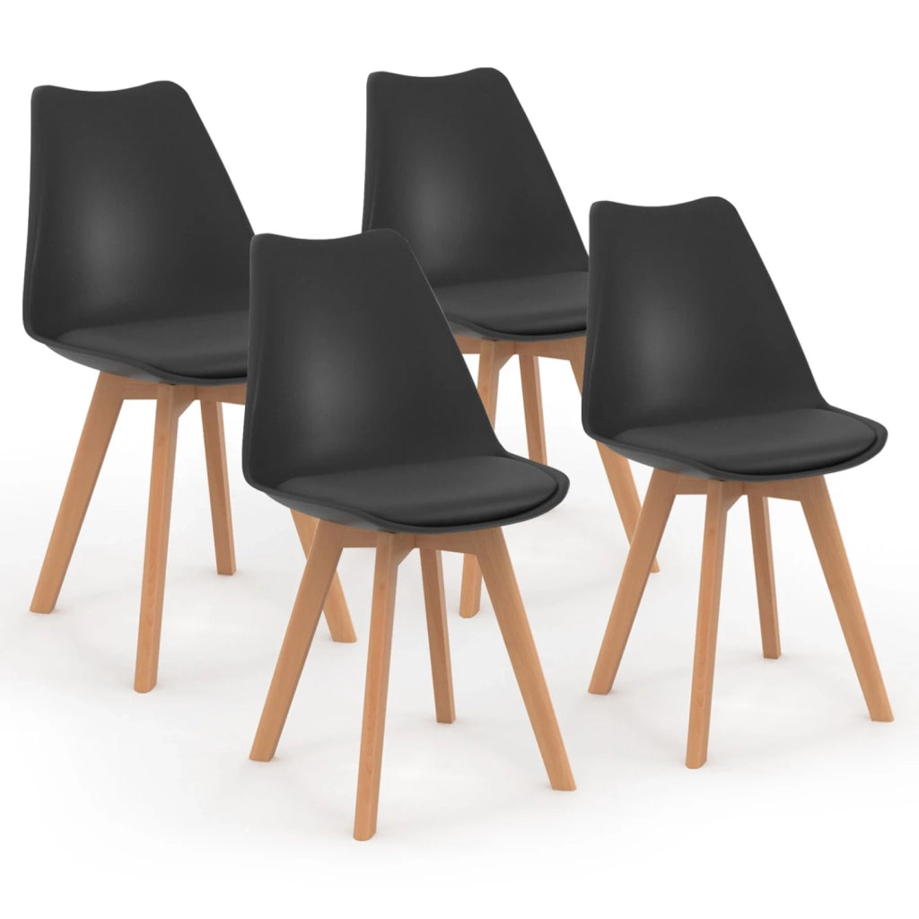 IDMarket - Set di 4 sedie da pranzo nere SARA