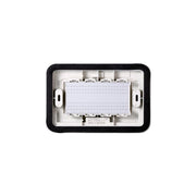 Placca con Coperchio Supporto Stango Idrobox IP55 Compatibile Con Bticino Living Light 4P Grigio