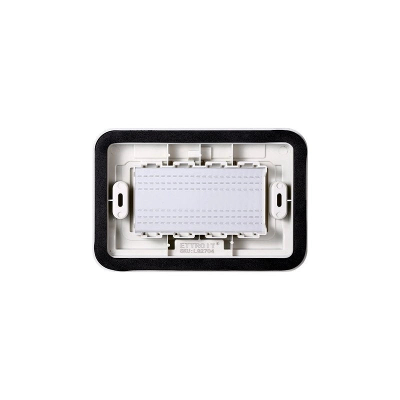 Placca con Coperchio Supporto Stango Idrobox IP55 Compatibile Con Bticino Living Light 4P Grigio