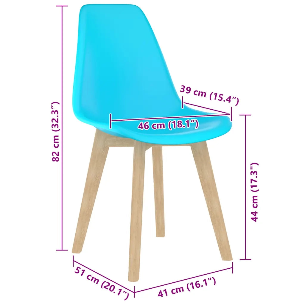 Sedie da Pranzo 2 pz Blu in Plastica cod mxl 56641