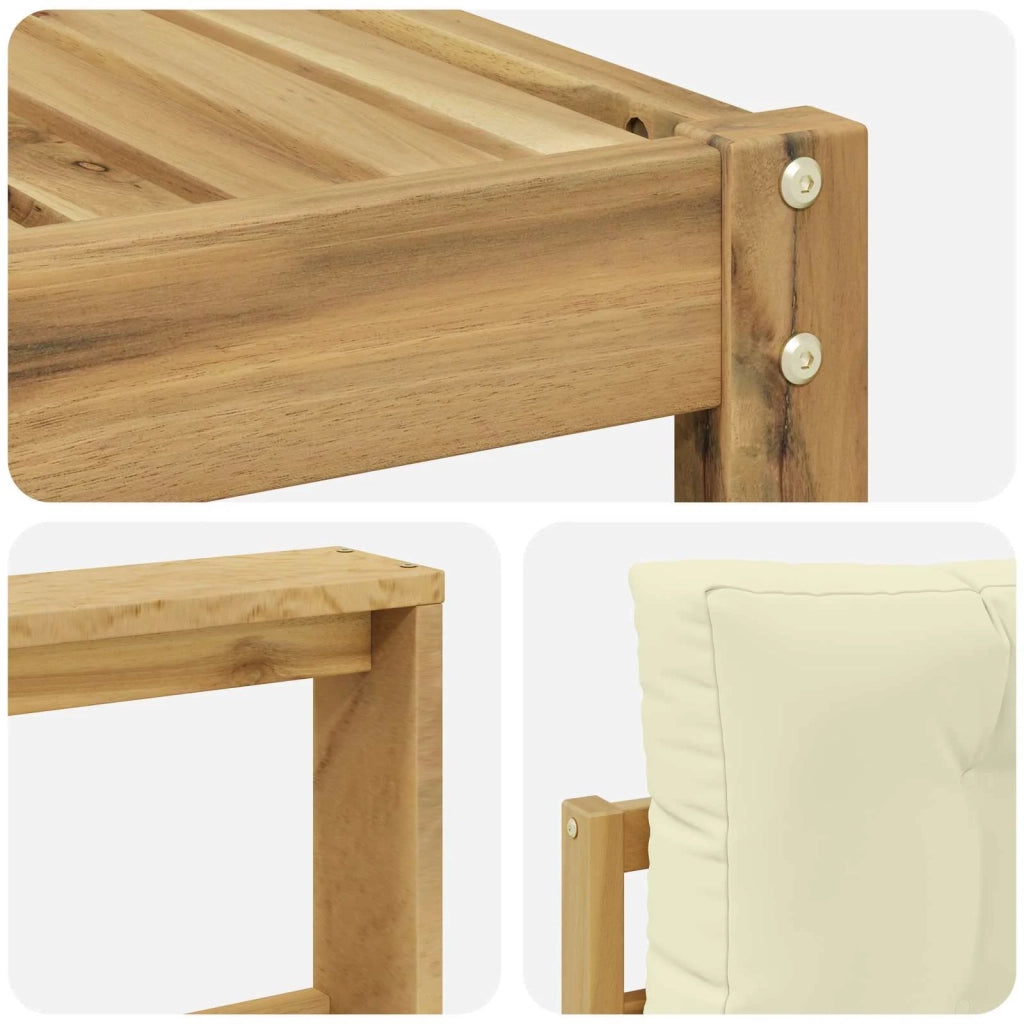 Set di divani da esterno 4 pz Bianco e Crema Poliestere 3386309