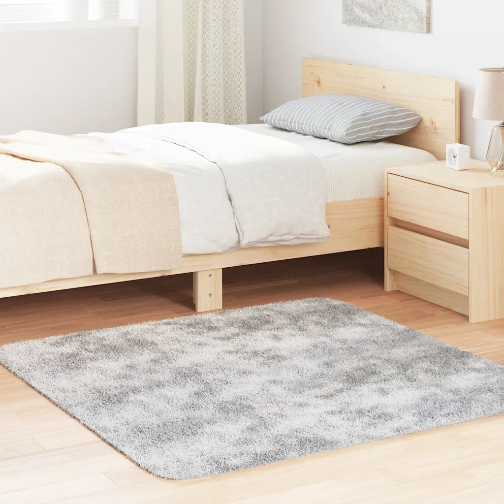 Tappeto del soggiorno | Tappeto Shaggy a Pelo Lungo NAVARRA Grigio Argento 120x120cm