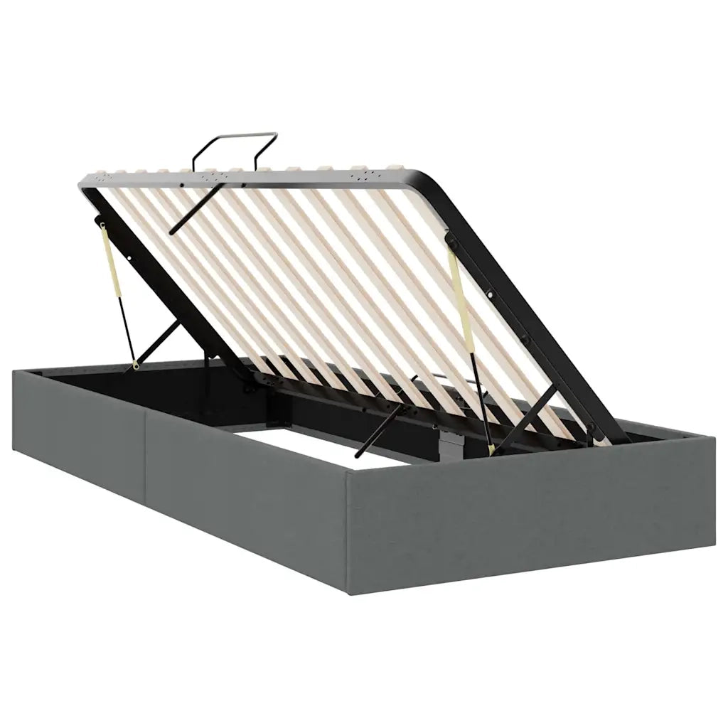 Letto con Contenitore Grigio Scuro 100 x 190 cm Tessuto 3370053