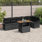 Set Divano da Giardino con archiviazione 7 pcs Nero Poly Rattan 3358081