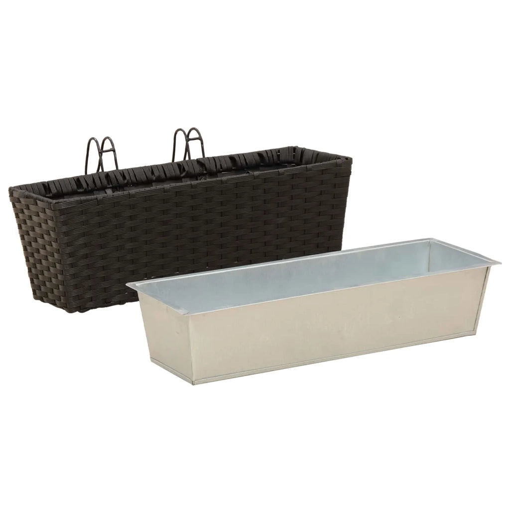 Ringhiera 2 pcs Nero 50 x 17 x 17 cm Metallo