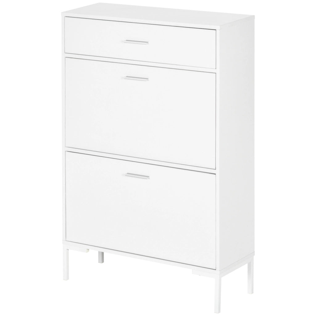 Mobile Scarpiera con 2 Ante e Cassetto ¨C Minimal ¨C Bianco 76x26x110 cm