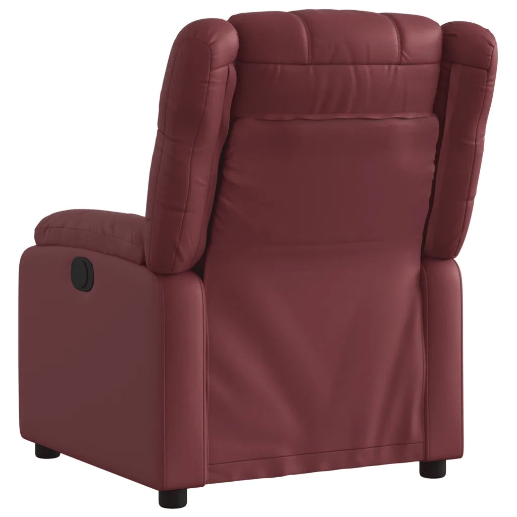 Poltrona Reclinabile Rosso Vino in Similpelle 373526