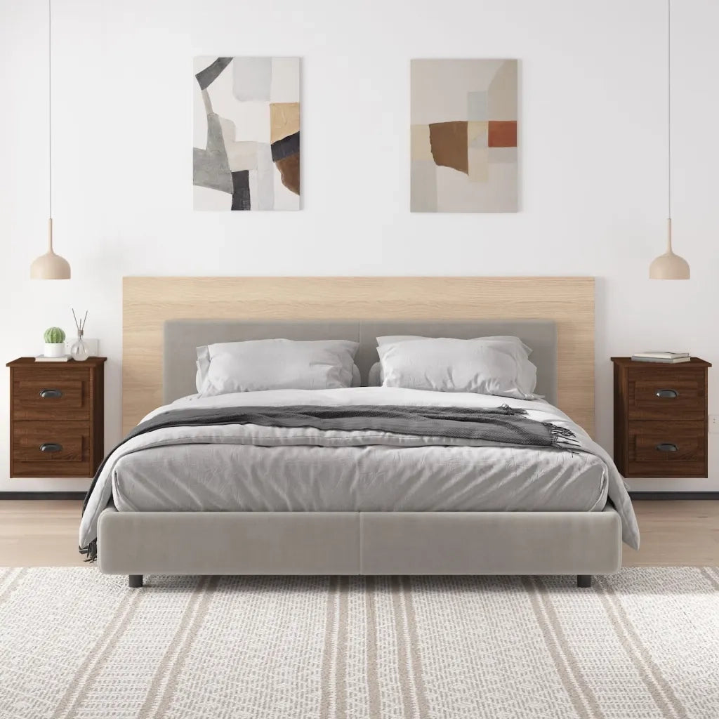 Comodini a Parete 2 pz Rovere Marrone 41,5x36x53 cm 816407