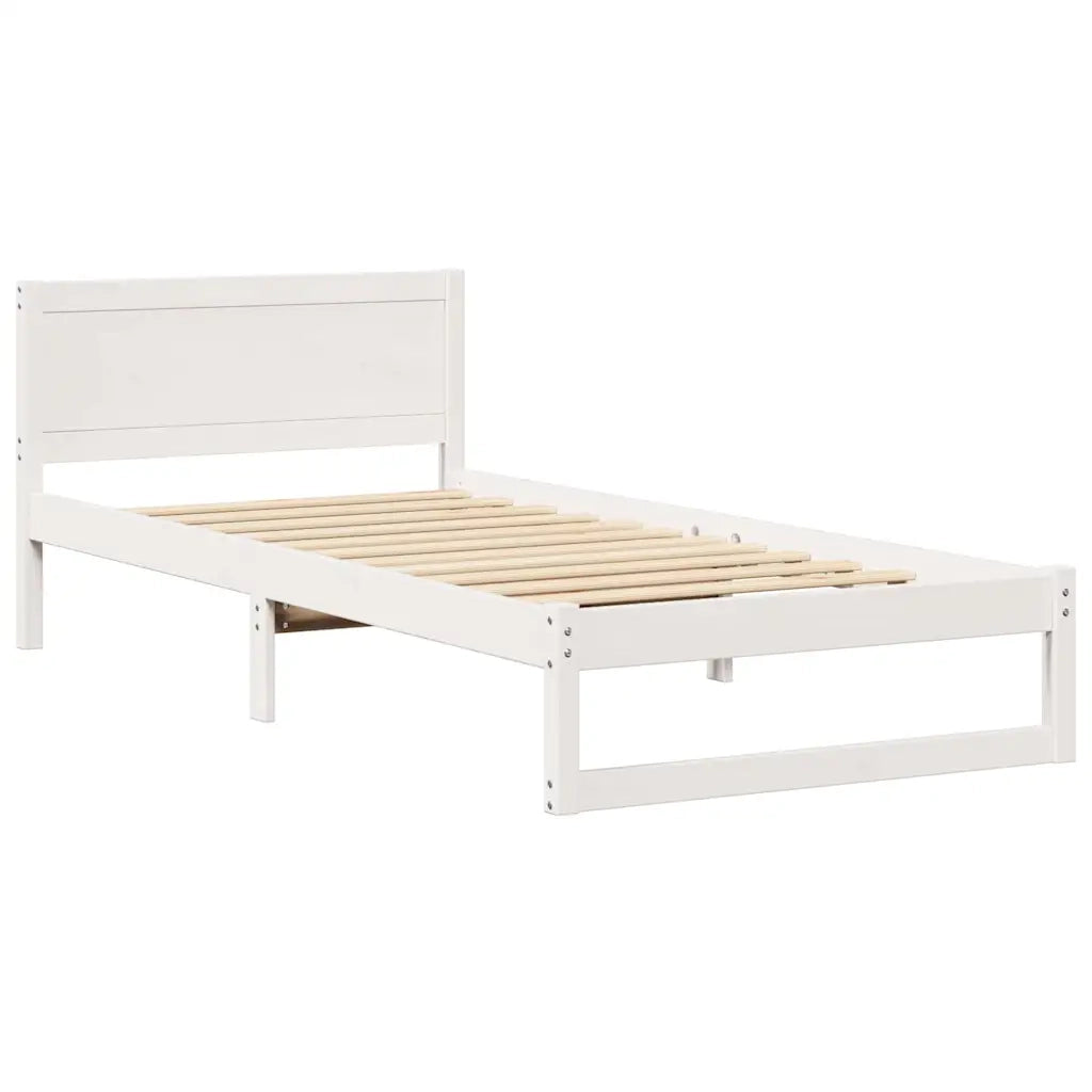 Struttura del letto Bianco 90 x 200 cm Pino massello 873290