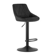 Sgabello da bar girevole OSKAR KAST velluto nero con base nera
