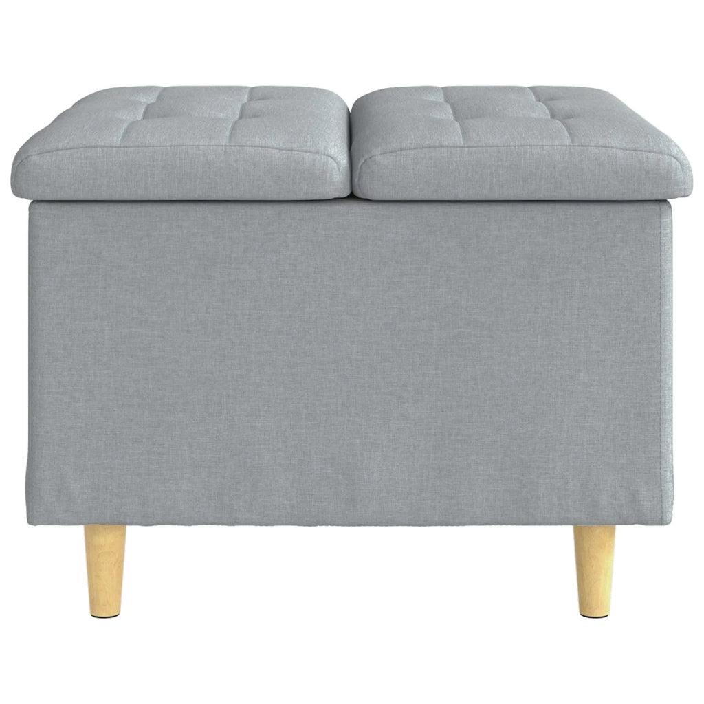 Pouf contenitore Grigio chiaro 60 x 60 x 45 cm Tessuto 876818