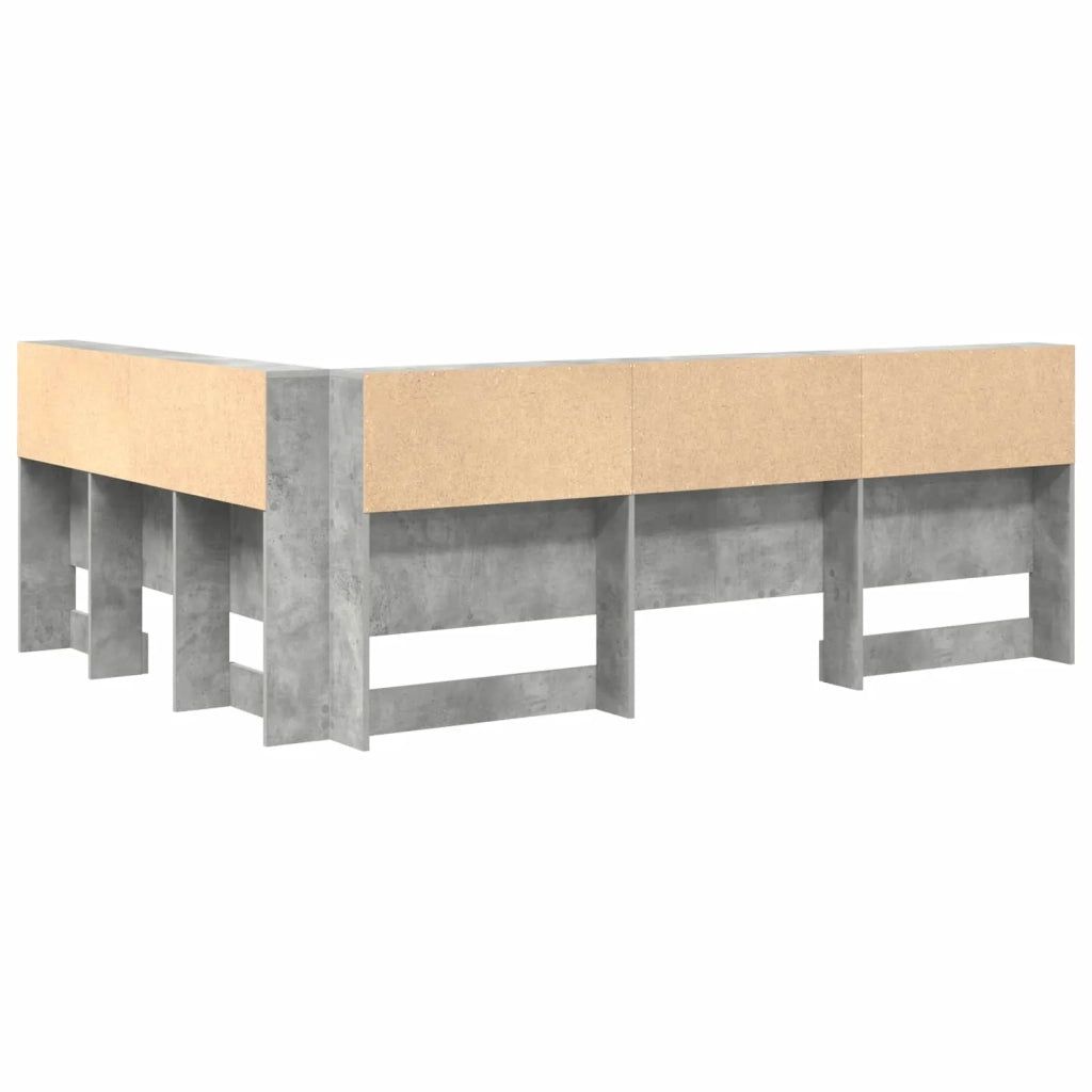 Testata contenitore Grigio cemento 160 cm Legno multistrato 3335504