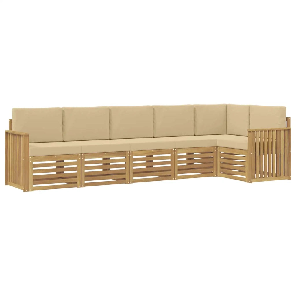 Set di divani da esterno 6 pcs Bianco e Beige 3391913