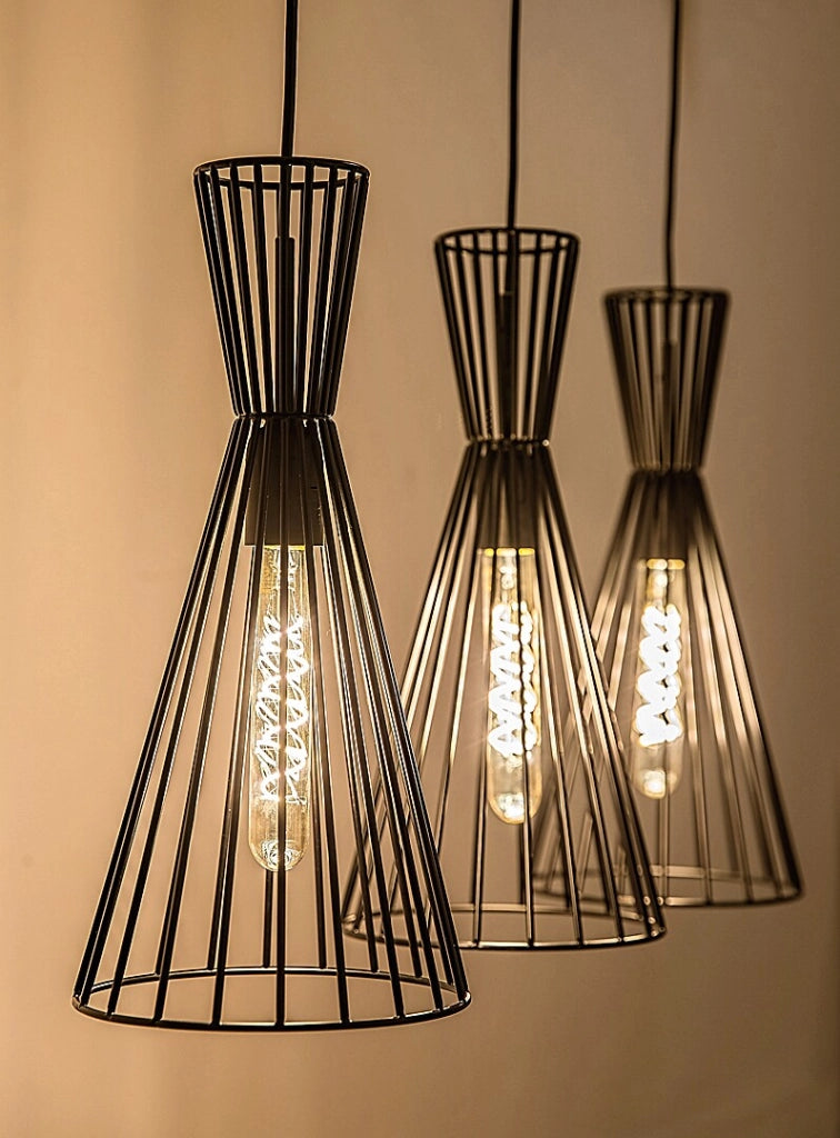 Lampada a sospensione industriale Rabalux Leandros nera 3xE27