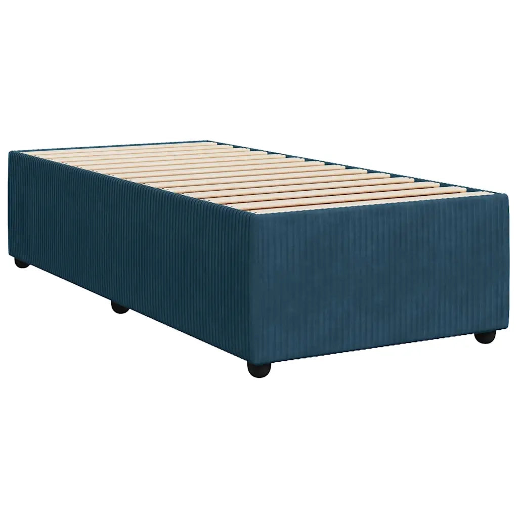 Giroletto a Molle con Materasso Blu Scuro 90x200 cm in Velluto 3292242