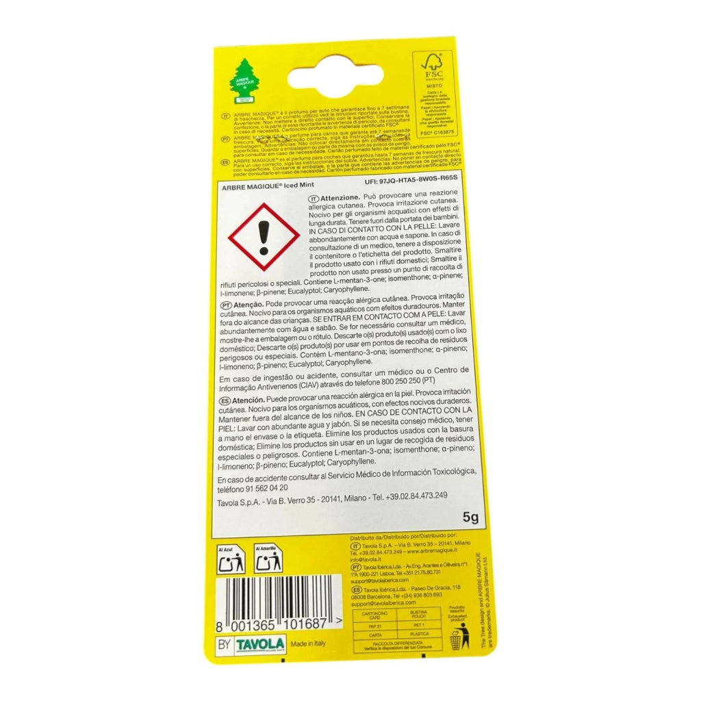 ARBRE MAGIQUE PROFUMO AUTO FRAGRANZA ICED MINT