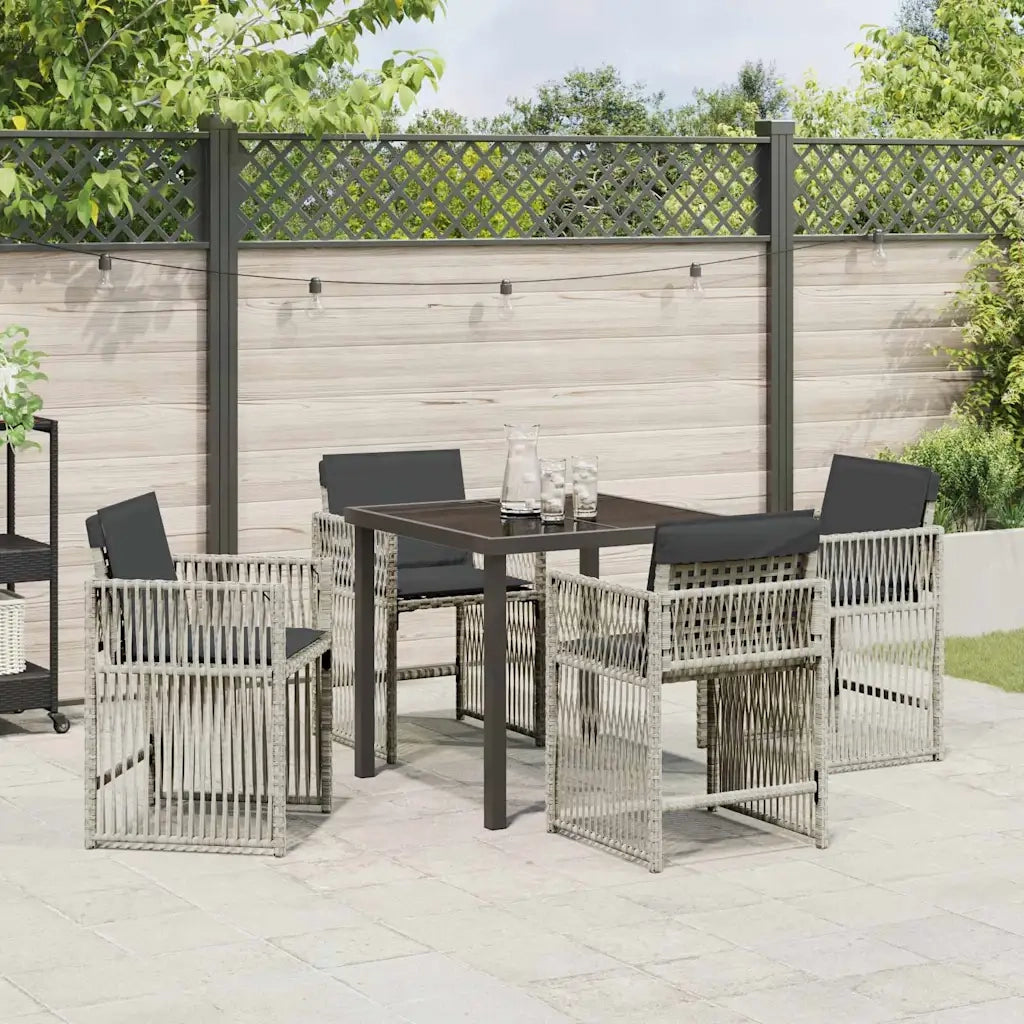Set da Pranzo per Giardino 5 pcs Grigio chiaro