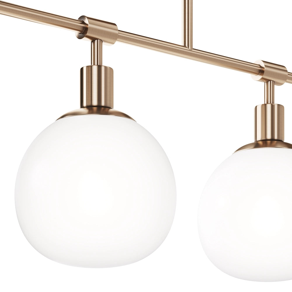 Lampada sospensione rame 5 globi bianchi Maytoni Erich