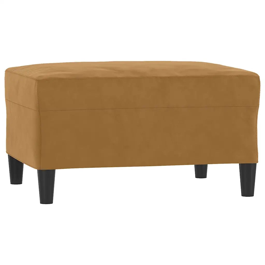 Set di Divani 3 pz con Cuscini Marrone in Velluto