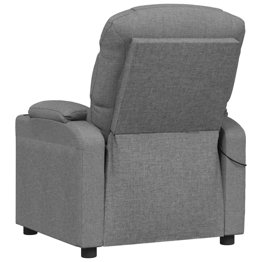 Poltrona Massaggiante Elettrica Grigio Chiaro in Tessuto 3143503