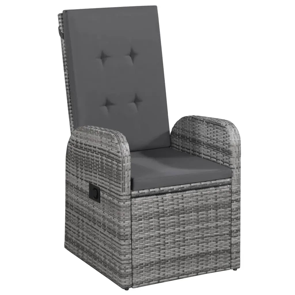 Set da Pranzo da Giardino 7 pz con Cuscini Grigio 3099497
