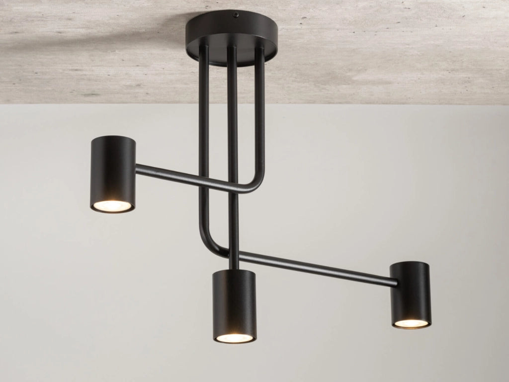 Plafoniera moderna nera Luis 3 luci GU10 25W Sigma