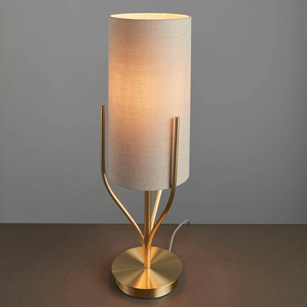 Lampada da tavolo Fraser ottone satinato E27 10W Endon