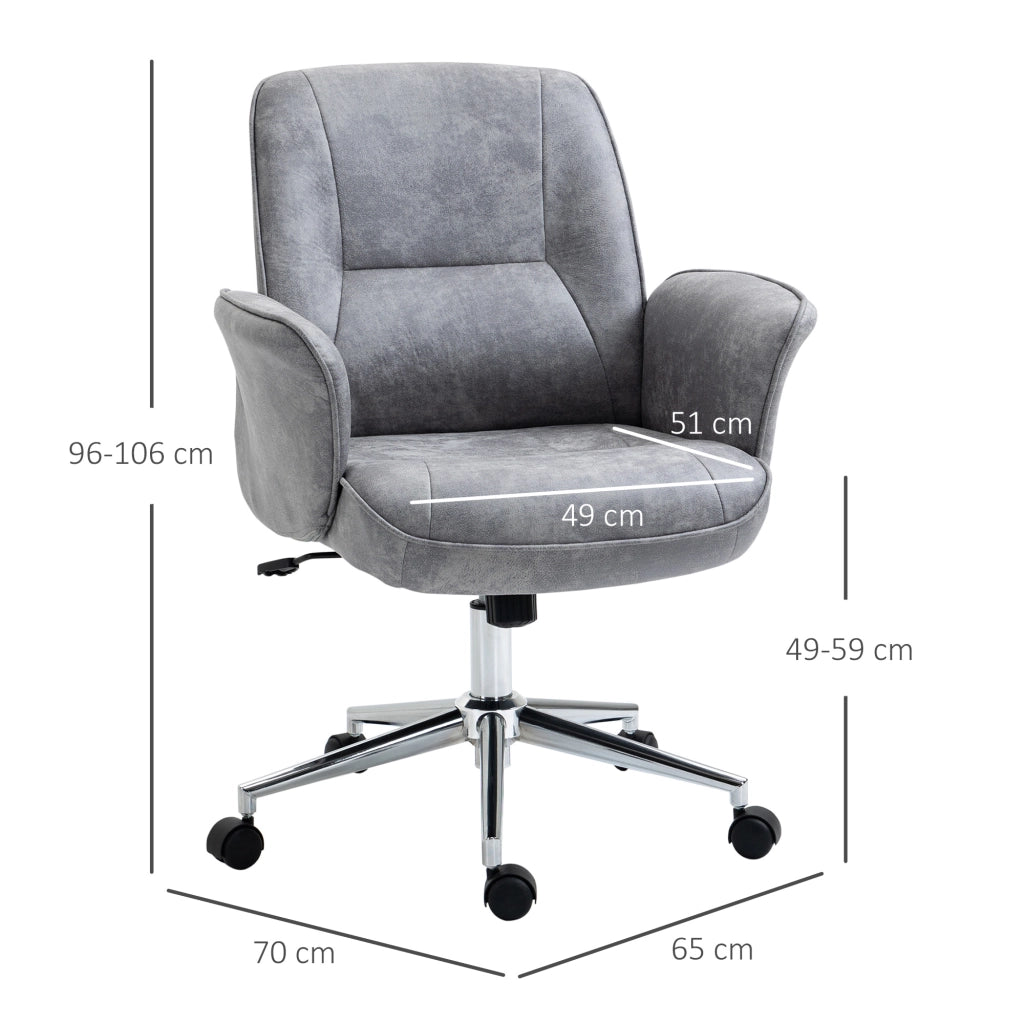 Sedia da Ufficio Ergonomica ¨C Xylo ¨C Microfibra Grigio Chiaro, Altezza Regolabile 92-102cm