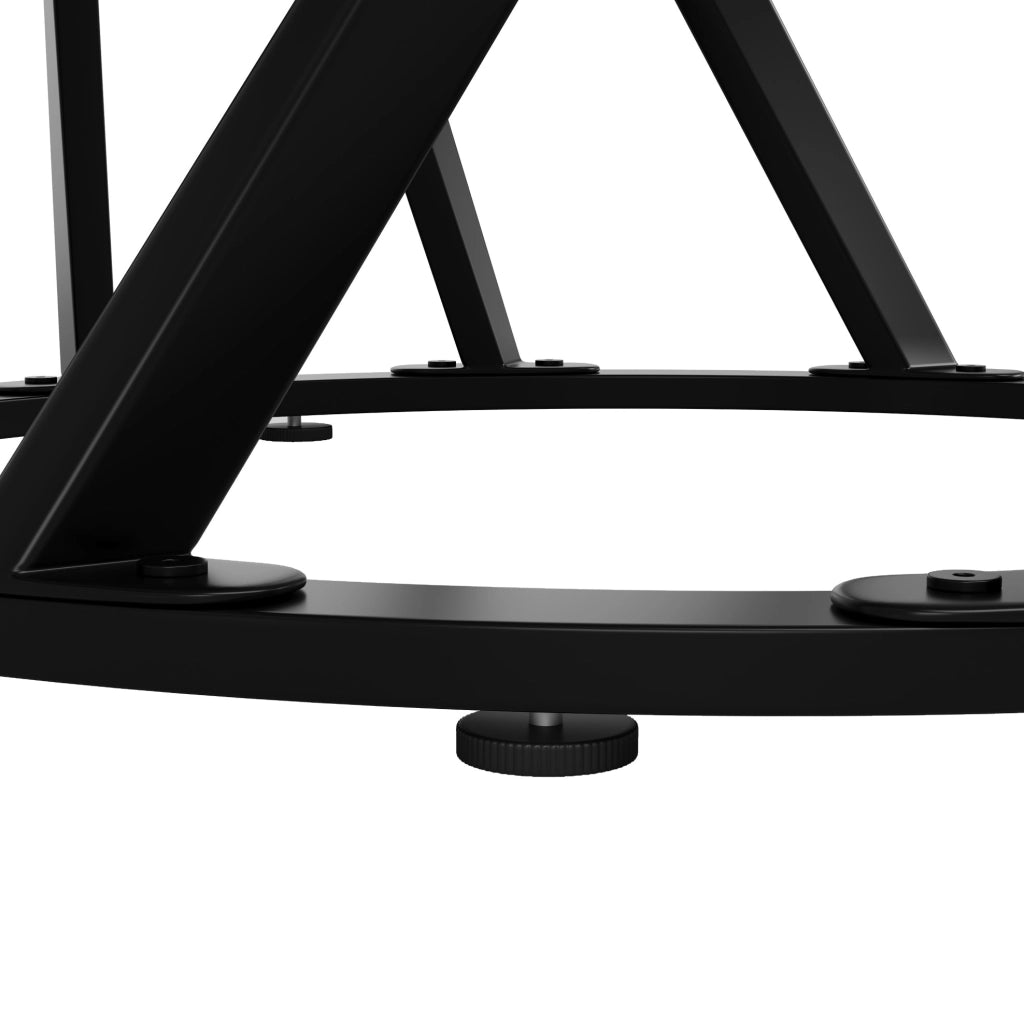 Tavolo da pranzo rotondo 80x80x76 cm in MDF e metallo; nero e bianco