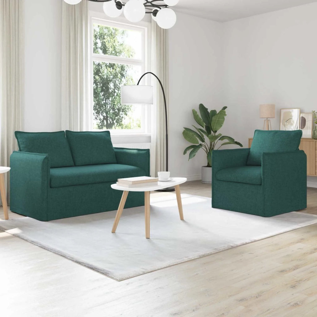 Set di divani 2 pcs Verde Scuro 136 x 82 x 85 cm Tessuto 3407526