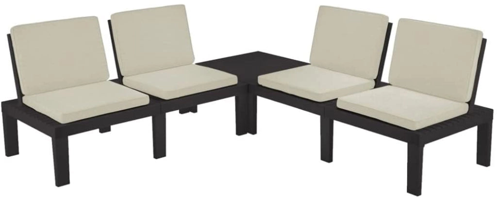 MAURY'S MOLOK SALOTTO DA GIARDINO CON CUSCINI 5 PZ ANTRACITE