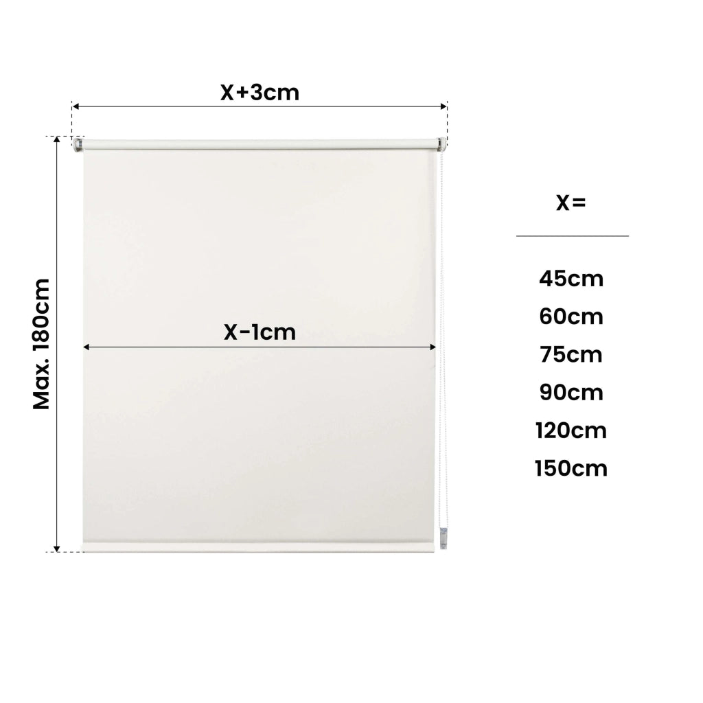 Tenda a Rullo Oscurante installazione senza foratura EasyFix Ecru 45x180 cm