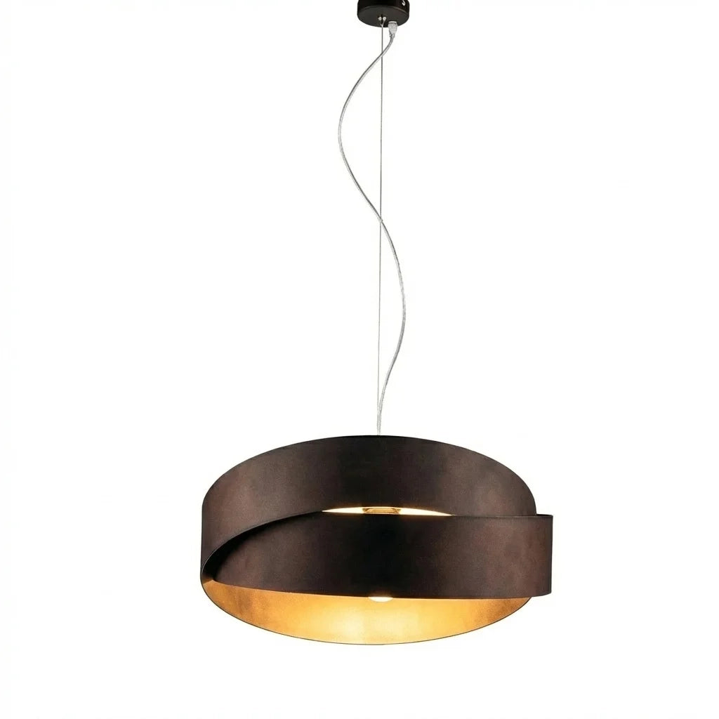 Sospensione Astro 2 Luci Marrone e Nero LuceArt Classic
