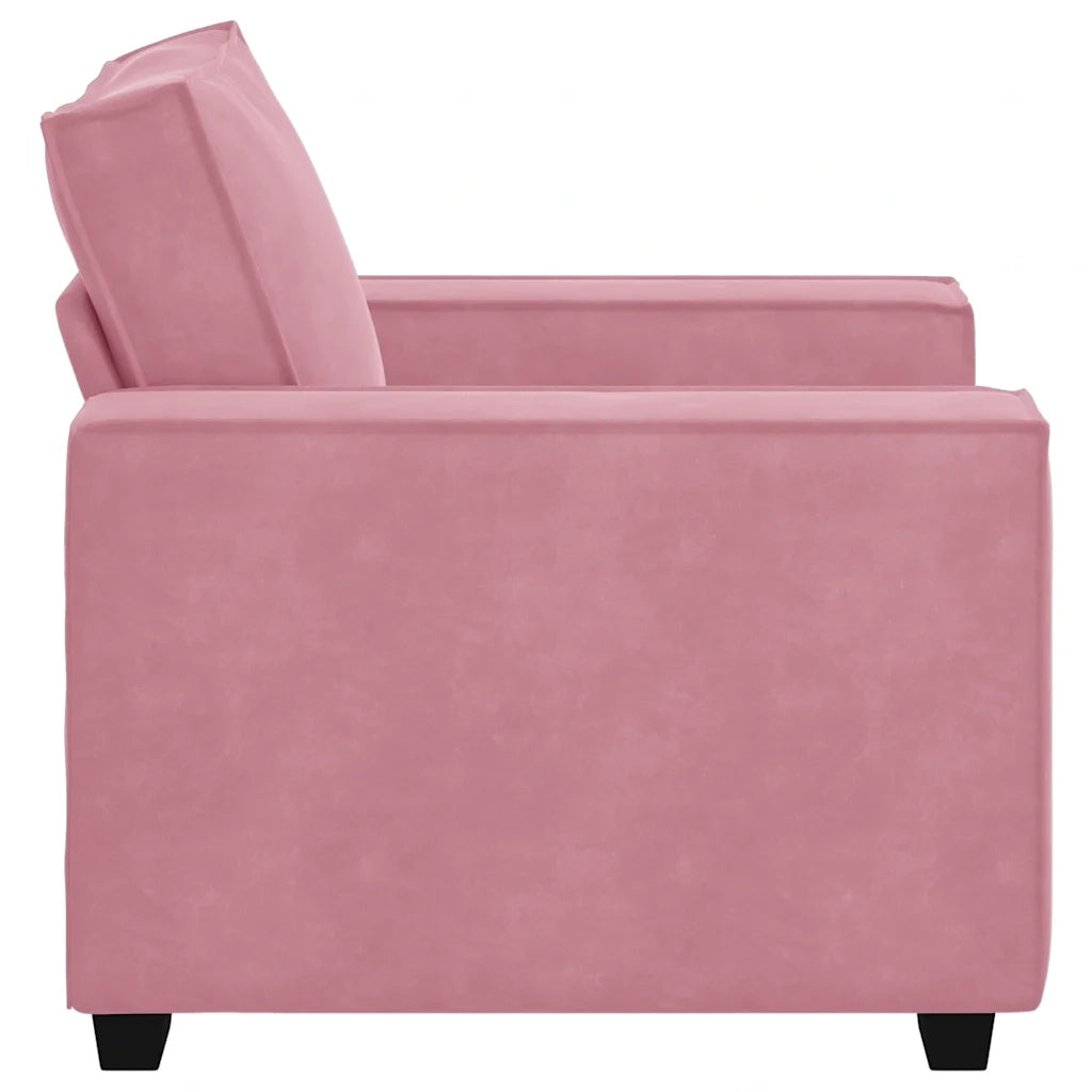 Divano Sedia-Poltrona-Sofa Relax Rosa 60 cm Velluto 365958