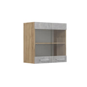 Vicco Mobile da cucina in vetro Calcestruzzo 60 cm