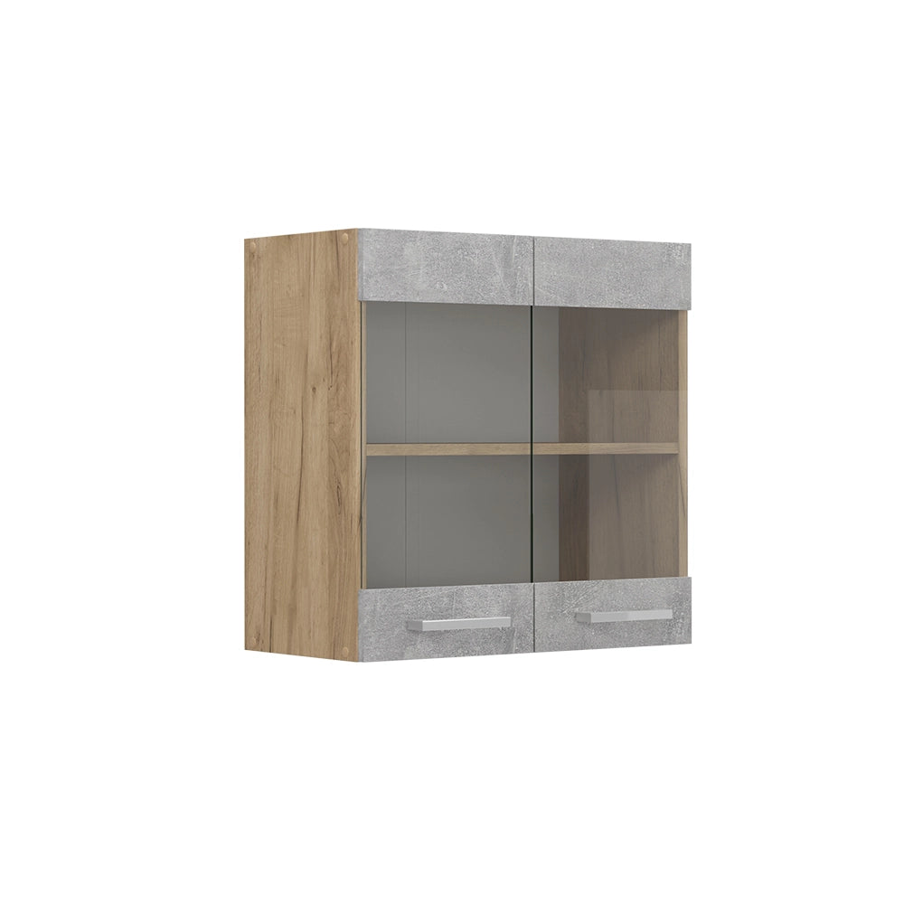 Vicco Mobile da cucina in vetro Calcestruzzo 60 cm