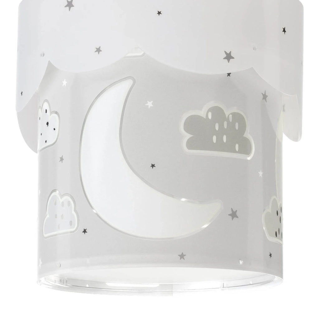LÚZETE - LÁMPARA COLGANTE INFANTIL NEW MOON E27 GRIS
