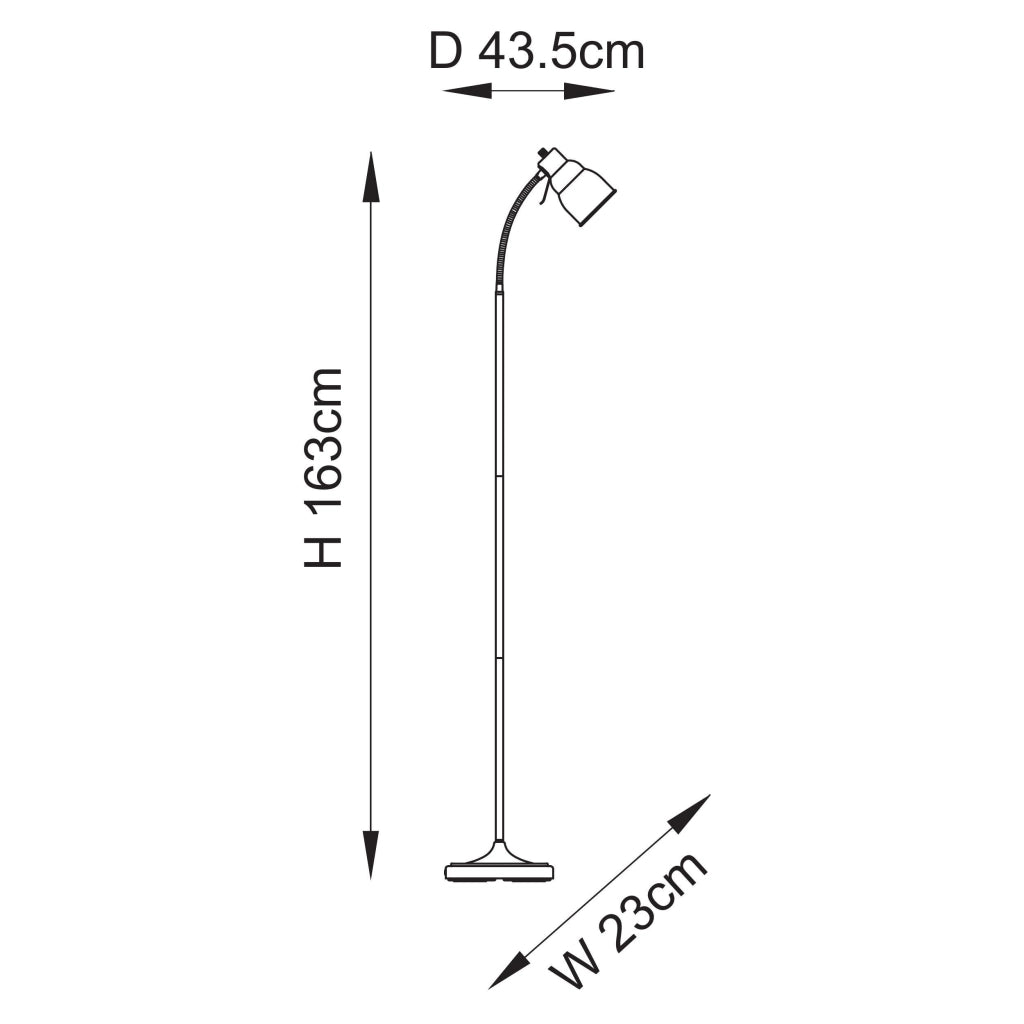 Lampada terra industrial ottone braccio flex GU10 Endon