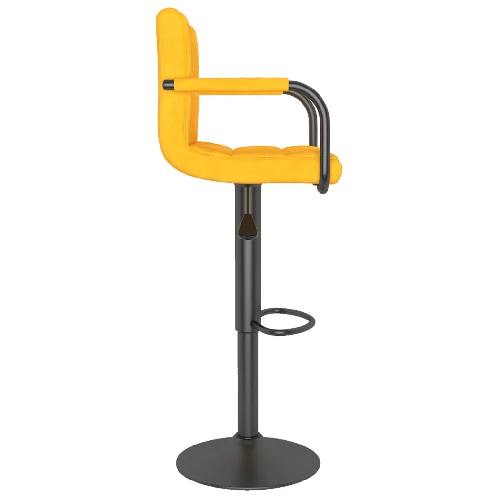 Sgabelli da Bar 2 pz Giallo Senape in Velluto