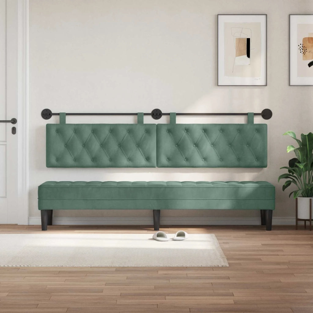 Testiera sospesa Con luce LED Verde Mare Velluto 42032232