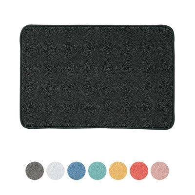 Tappeto bagno nero 60x40 cm in microfibra antiscivolo Spring