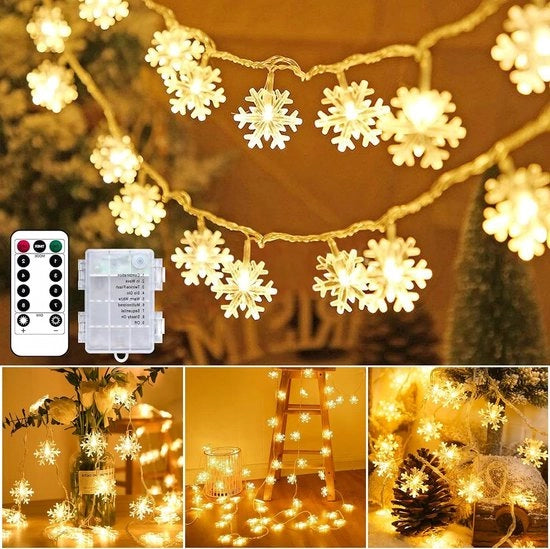 Fascia di illuminazione 6 m 40 led neve USB batterie impermeabile decorazione natalizia per interni camera da letto matrimonio festa