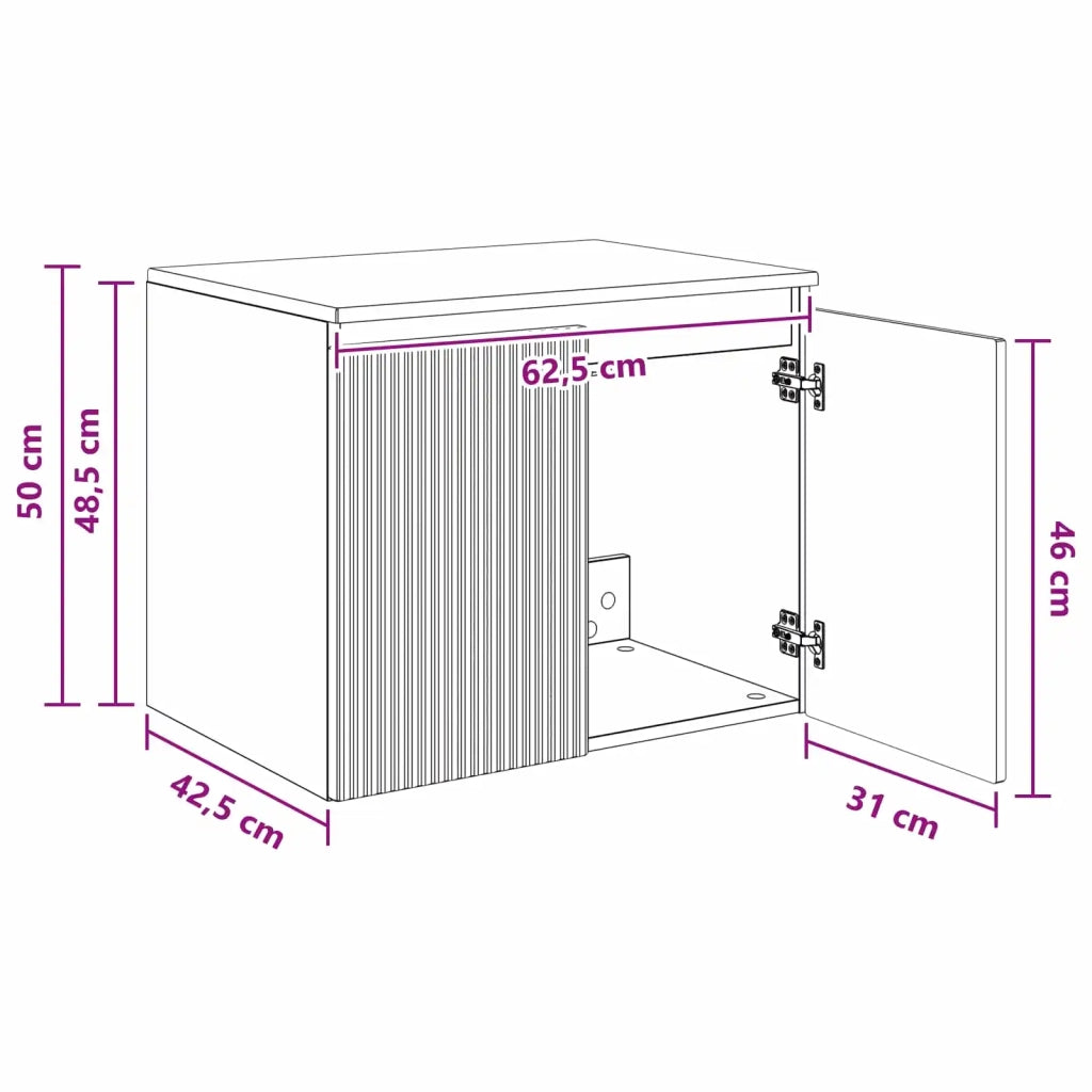 Mobiletto da Bagno a Muro Rovere Artigianale 890481